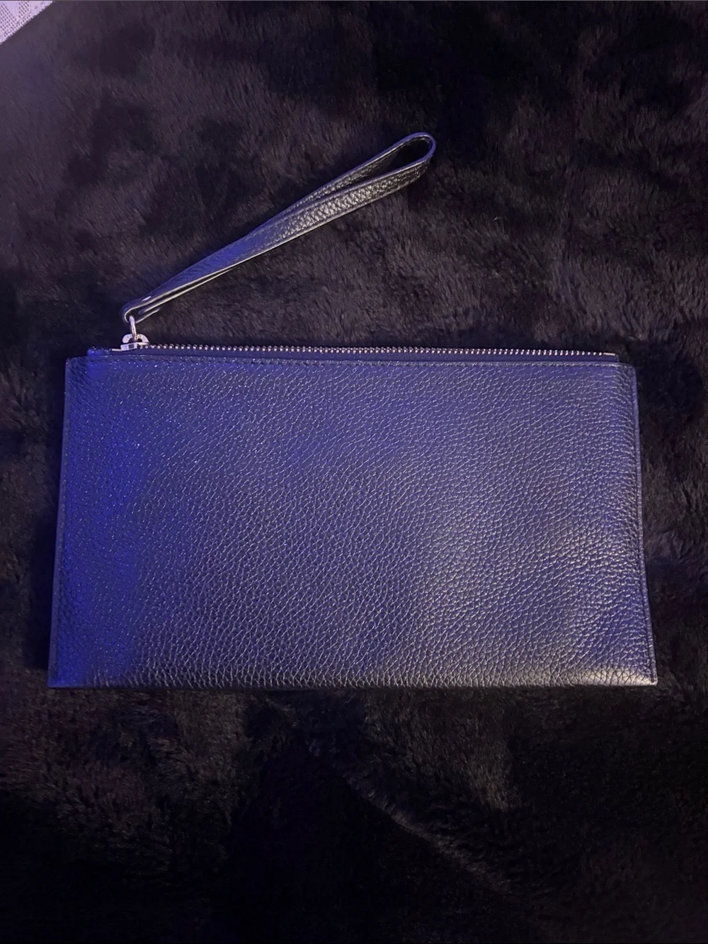 Michael Kors Black Leather Wristlet with Gold Logo